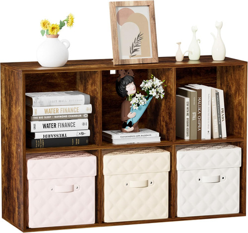 Wood cube storage organizer - wood, 6