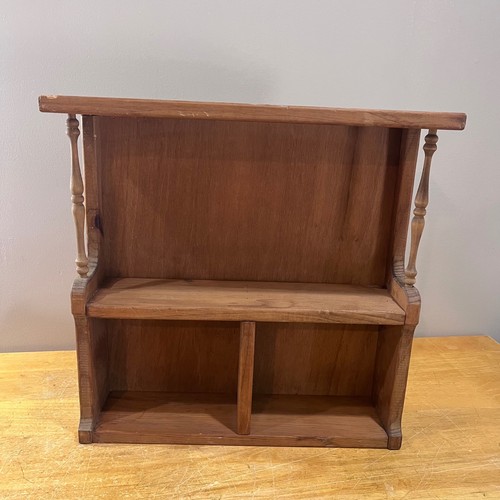 Vtg rustic wood wall shelf - vtg,
