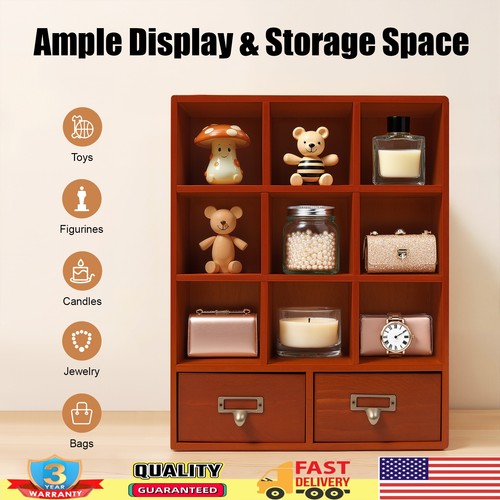 Cube drawers pine storage - 9-cube,