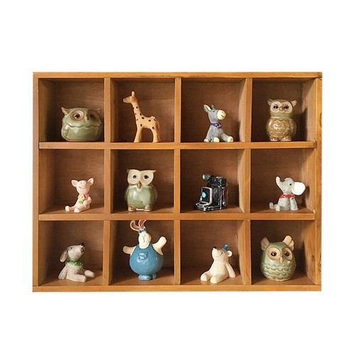 Slot wood display cabinet - wood,