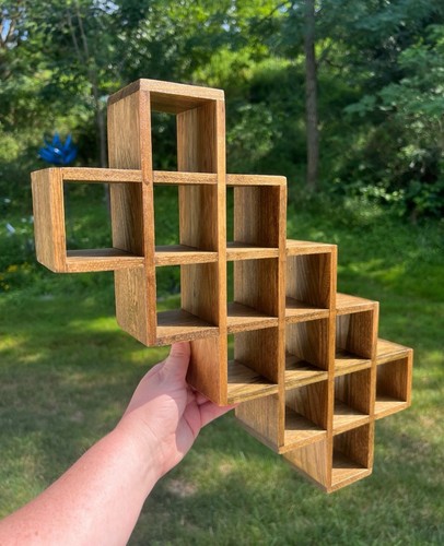 Vtg wood trinket shelf display - vtg,